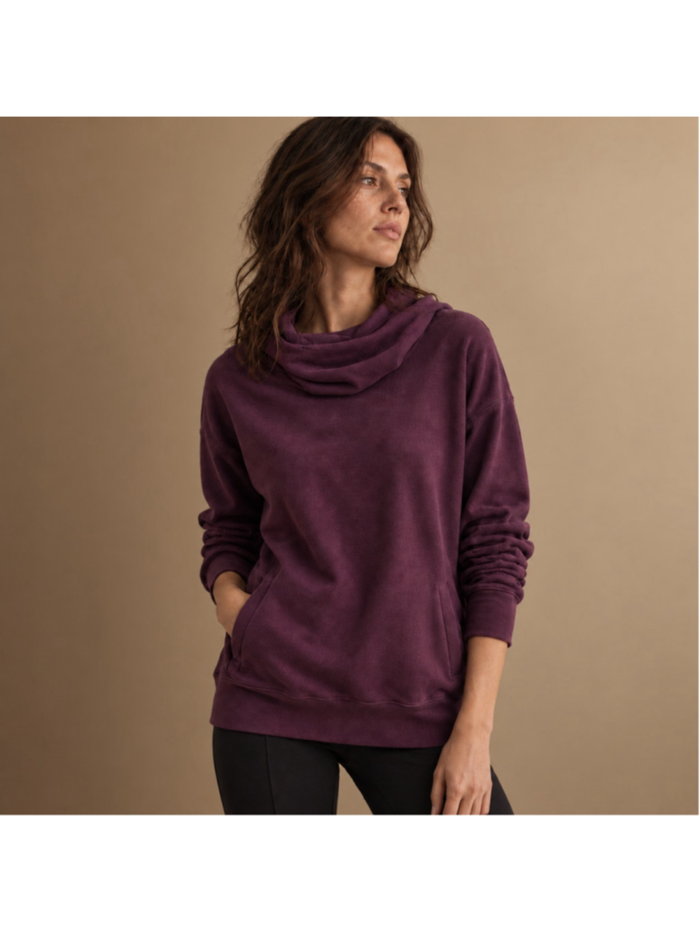 ZYIA Fleece Cowl Neck Pullover Scuba Style Hoodie Sz XXXL